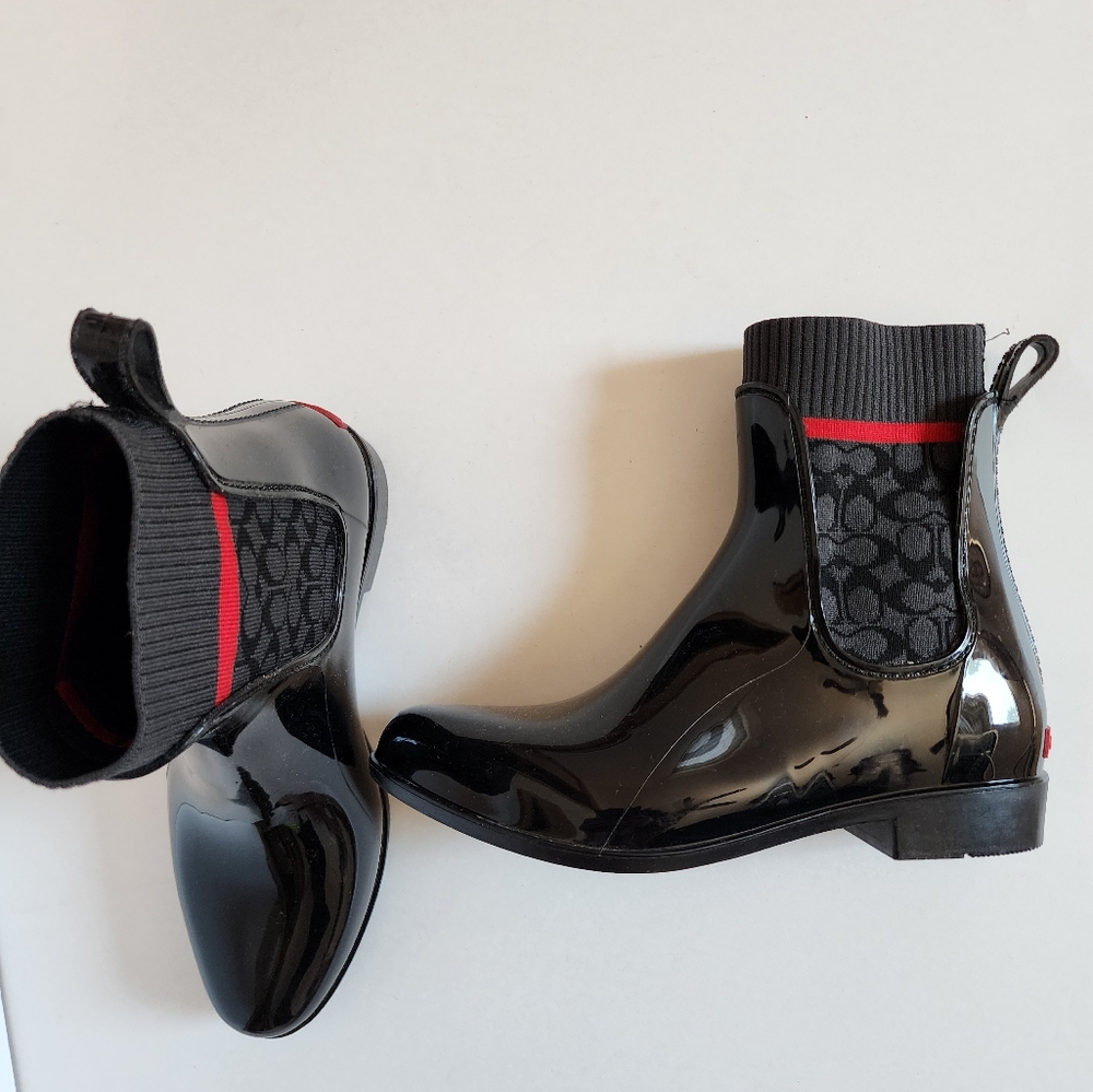 Coach Rivington Rain Logo Bootie Boots - Picture 4 of 5